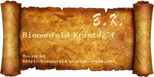 Bienenfeld Kristóf névjegykártya